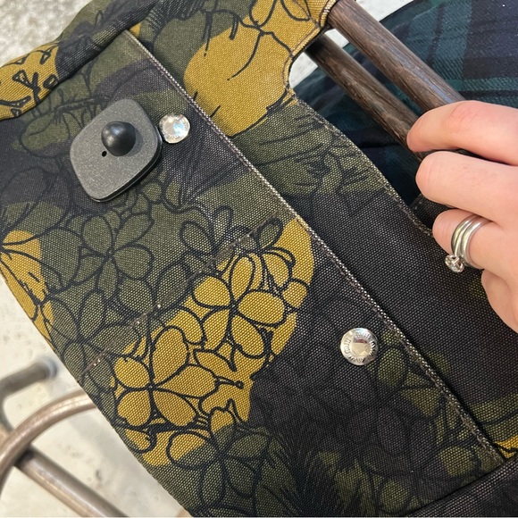 2000s vintage miu miu green leaves bag with suede strap - Picture 6 of 8